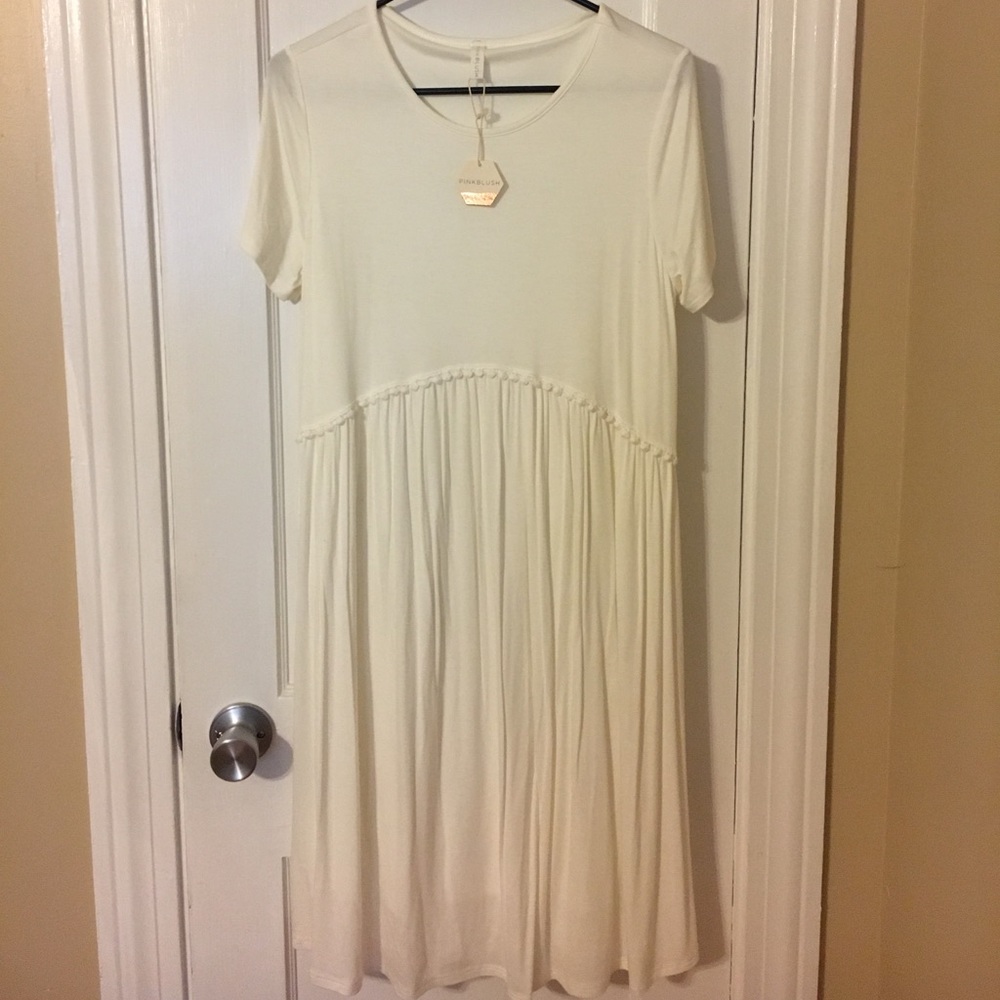 White maternity shift dress